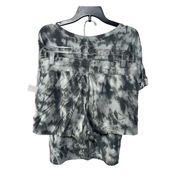 ALFANI WOMENS ULTRA SOFT CASUAL LOUNGE SHORTS SET GREY TIE DYE SIZE XS - Picture 5 of 9